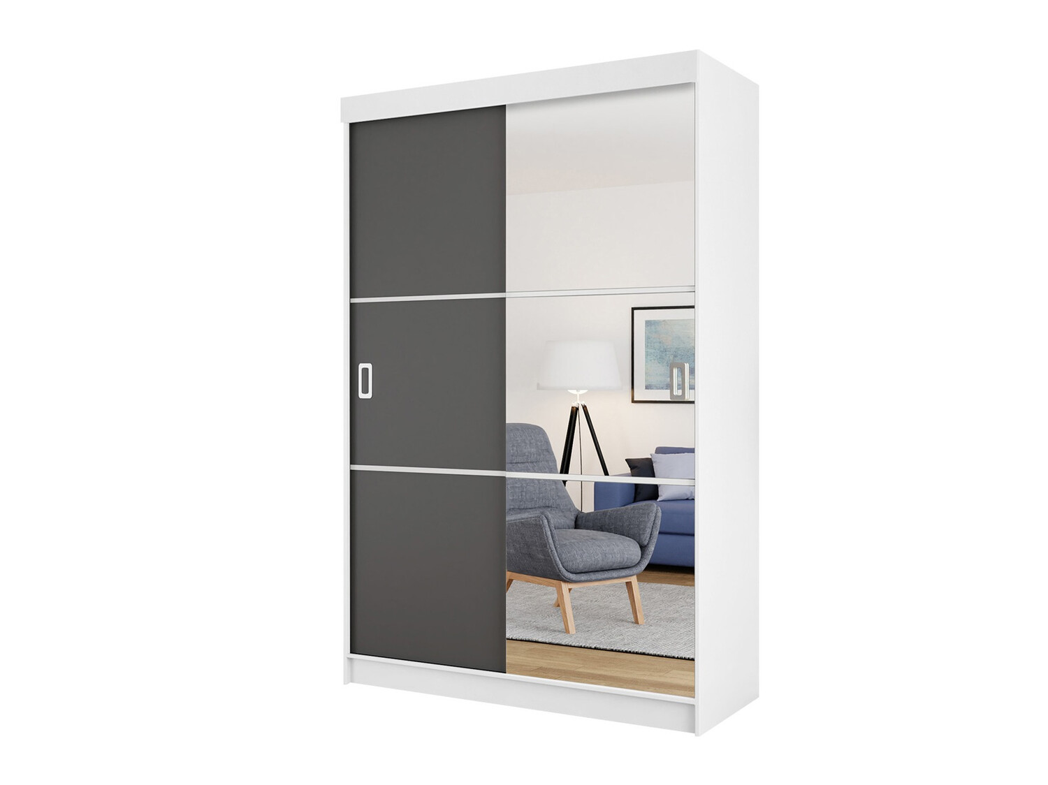 Armadio Dover 111 (Bianco + Grafite)