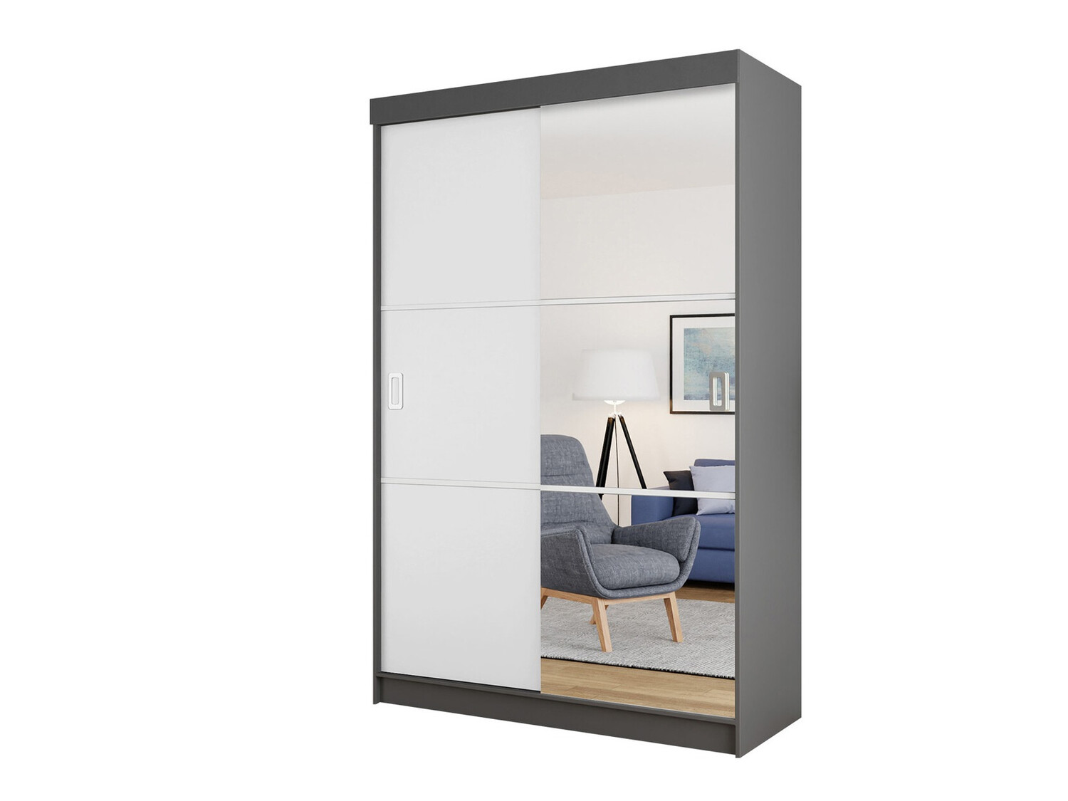 Armadio Dover 111 (Grafite + Bianco)