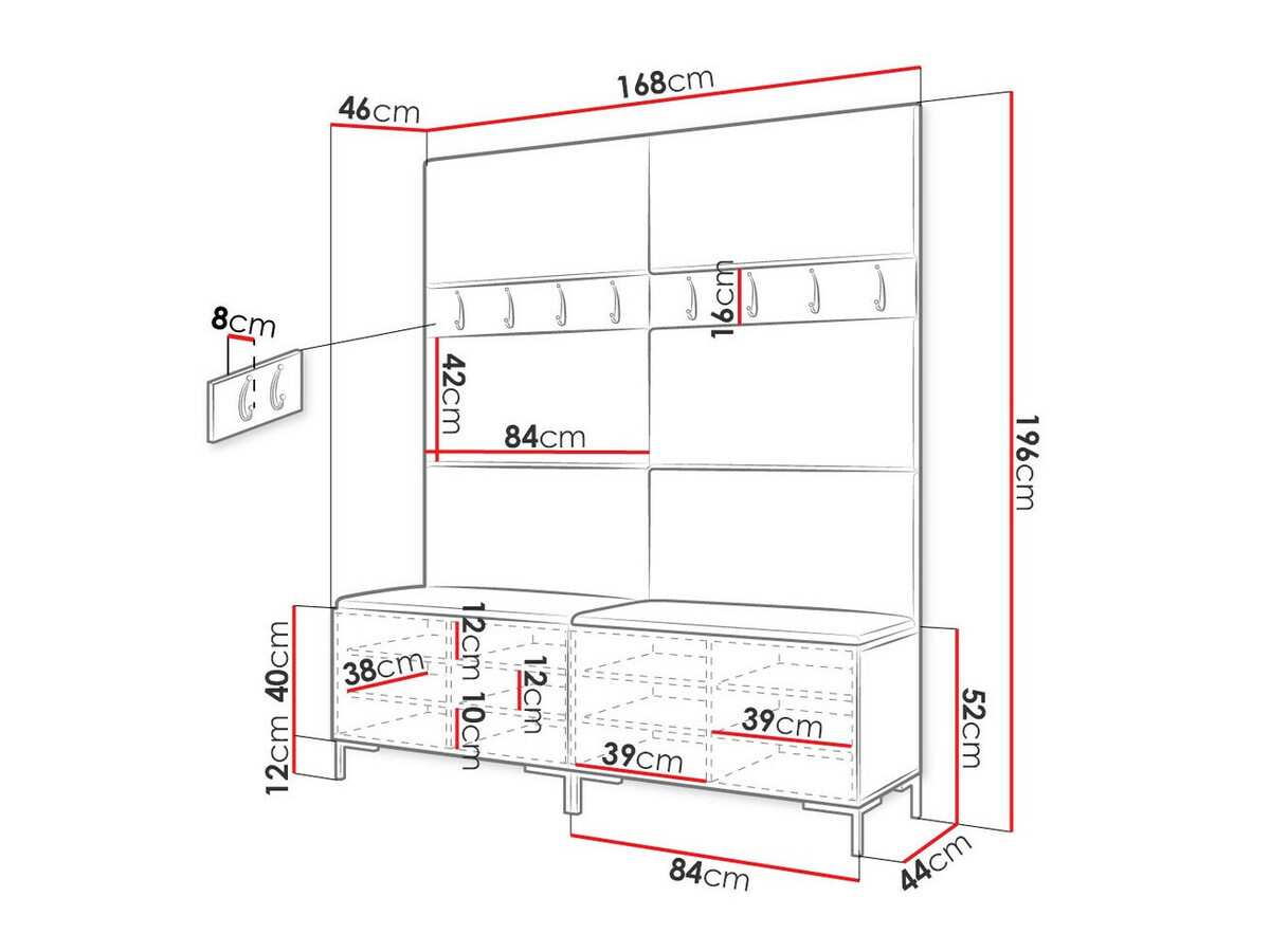 Set arredo da corridoio Nomal II (Craft quercia)