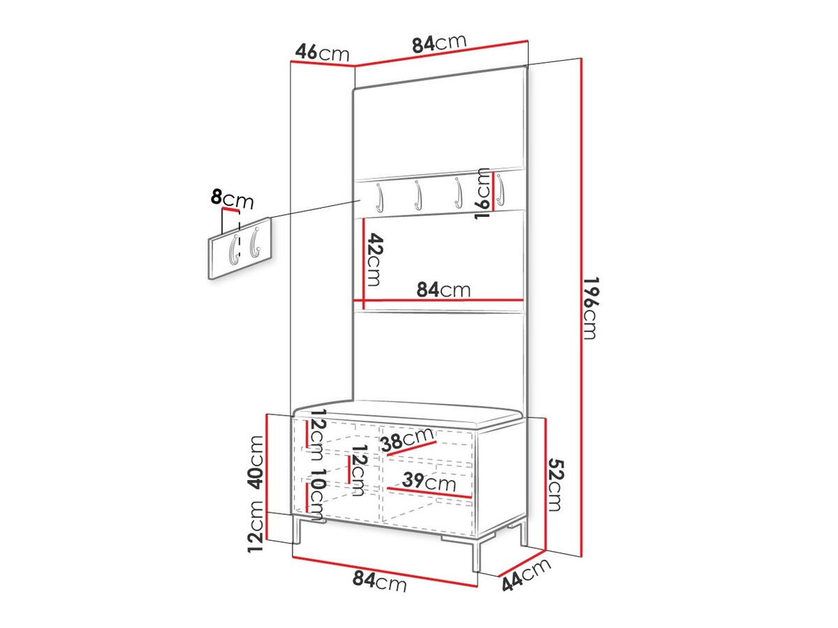 Set arredo da corridoio Nomal III (Craft quercia)