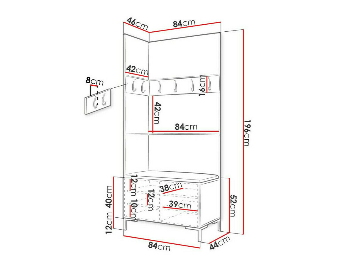Set arredo da corridoio Nomal IV (Craft quercia)