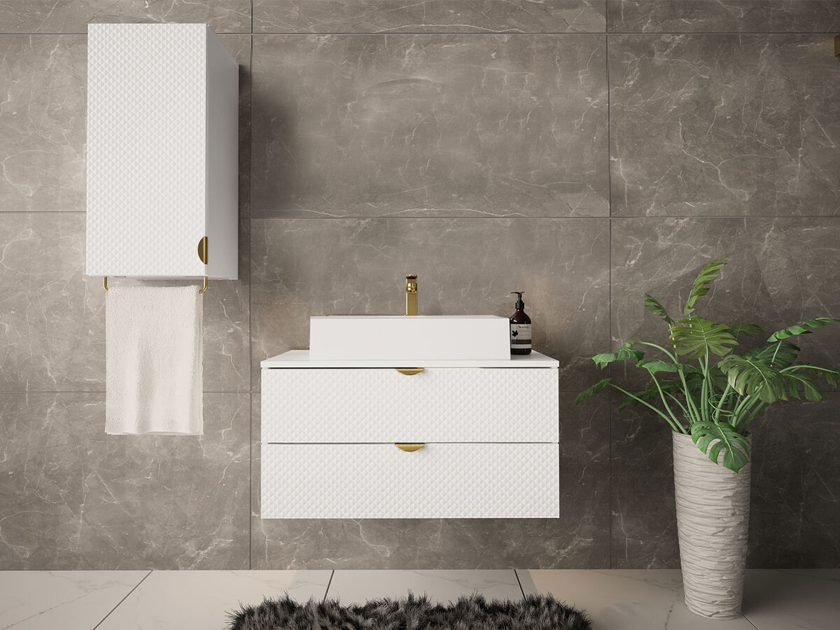 Comodino da bagno per lavandino Matrix (Bianco)