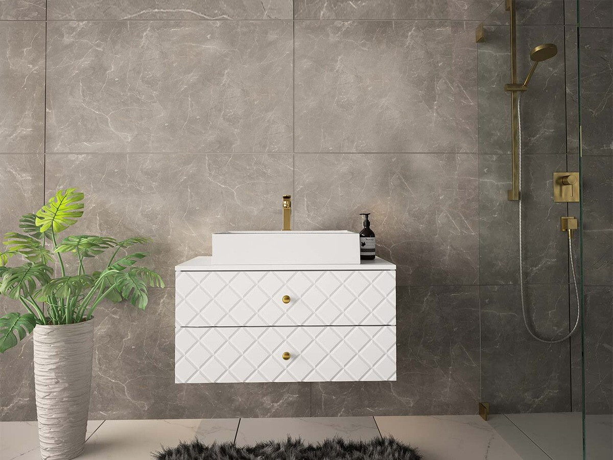 Comodino da bagno per lavandino Mircalu 100 (Bianco)