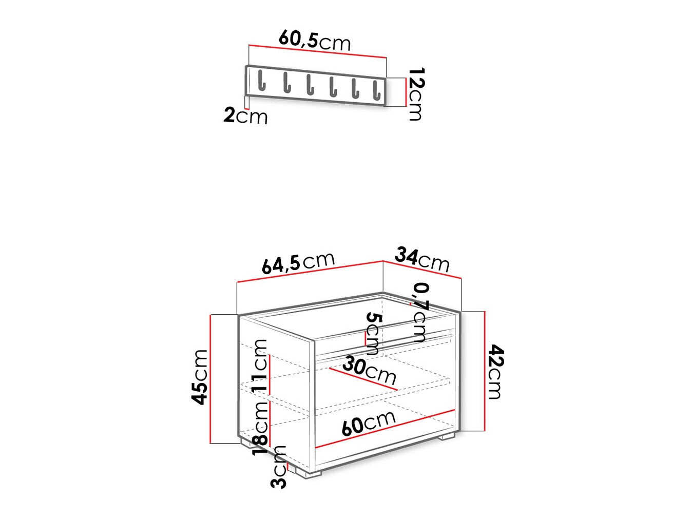 Set arredo da corridoio Comfivo Pinus V (Bianco + Manila 04)