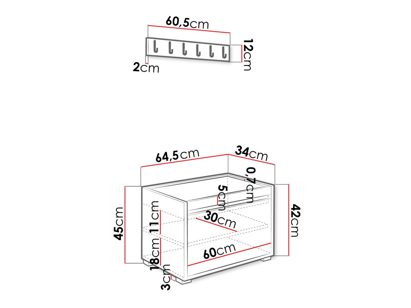 Set arredo da corridoio Comfivo Pinus VI (Bianco + Manila 04)