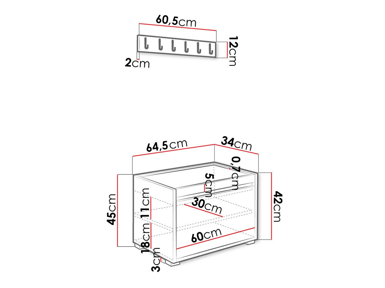 Set arredo da corridoio Comfivo Pinus VIII (Bianco + Manila 04)