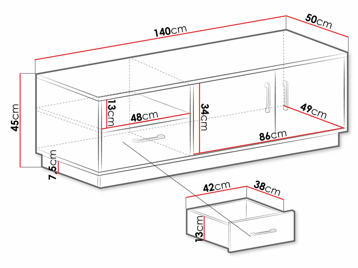 Mobile porta TV Omaha T108 (Rovere chiaro + Bianco)