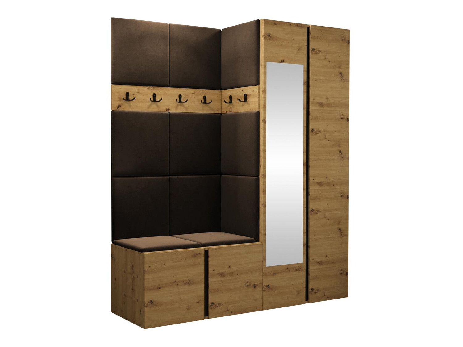 Set arredo da corridoio Pinis X (Rovere Artisan)