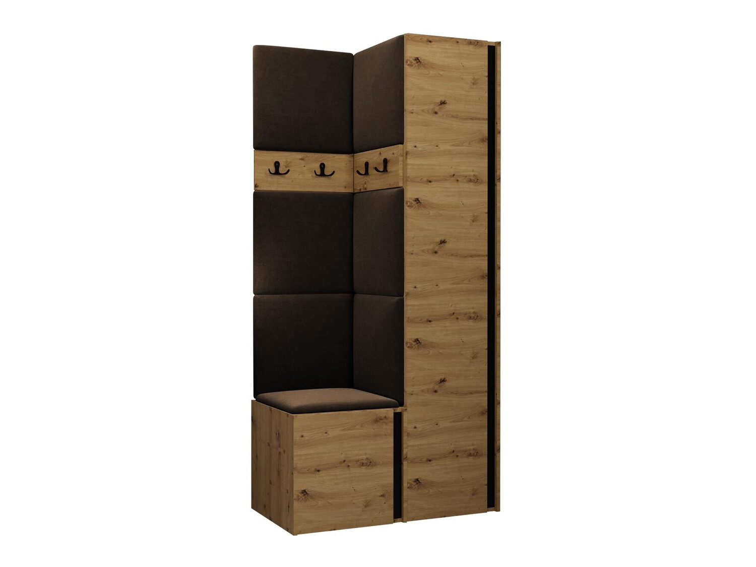 Set arredo da corridoio Pinis XXIV (Rovere Artisan + Nero)