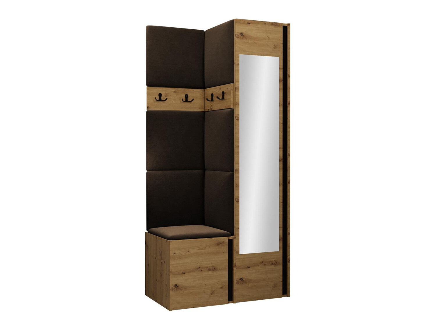 Set arredo da corridoio Pinis XXV (Rovere Artisan + Nero)