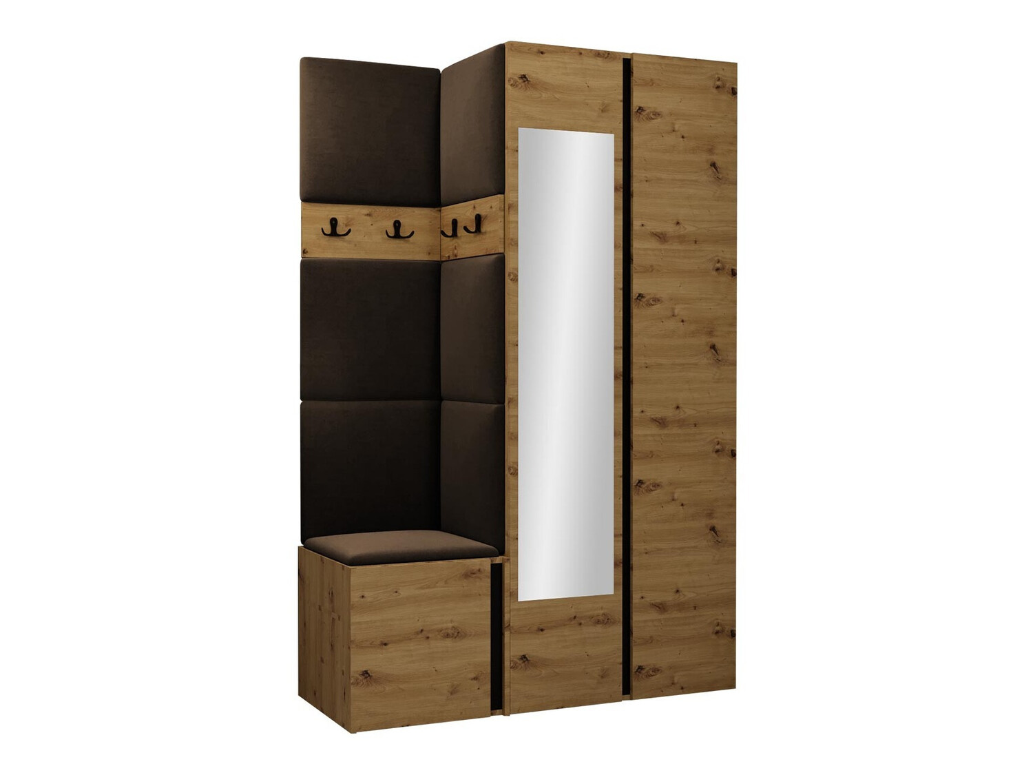 Set arredo da corridoio Pinis XXVI (Rovere Artisan + Nero)