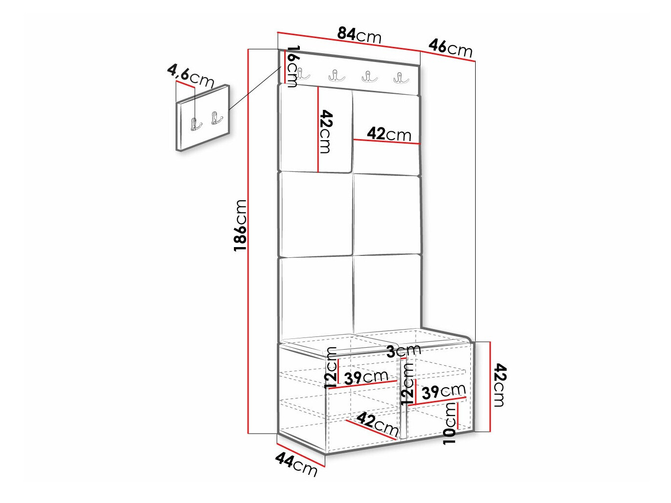 Set arredo da corridoio Hartford 375 (Manila 04)