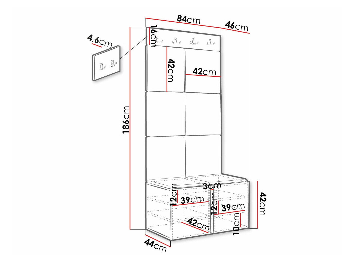 Set arredo da corridoio Hartford 375 (Manila 04)