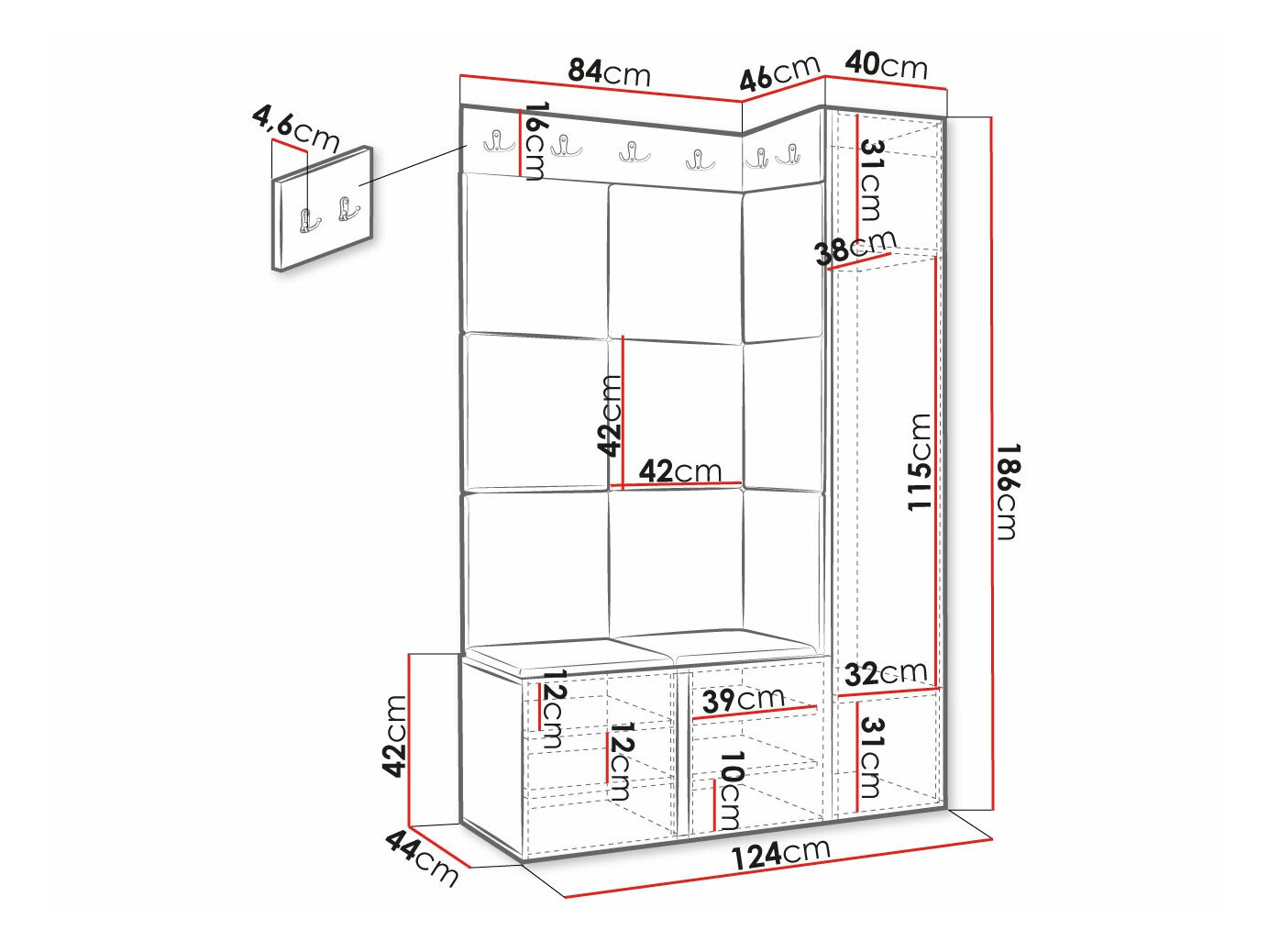 Set arredo da corridoio Hartford 377 (Manila 04)