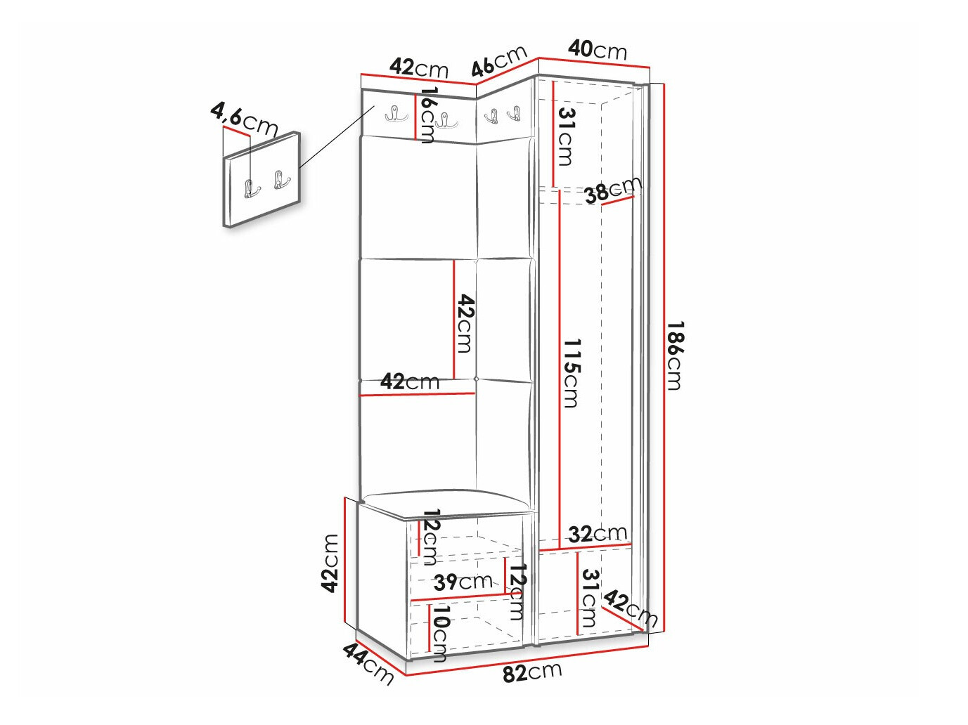 Set arredo da corridoio Hartford 381 (Manila 04)
