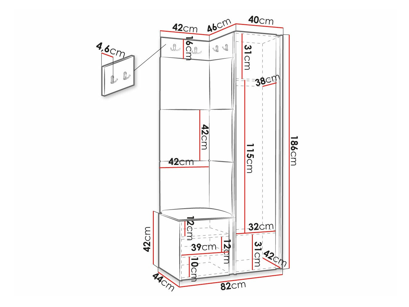 Set arredo da corridoio Hartford 381 (Manila 04)