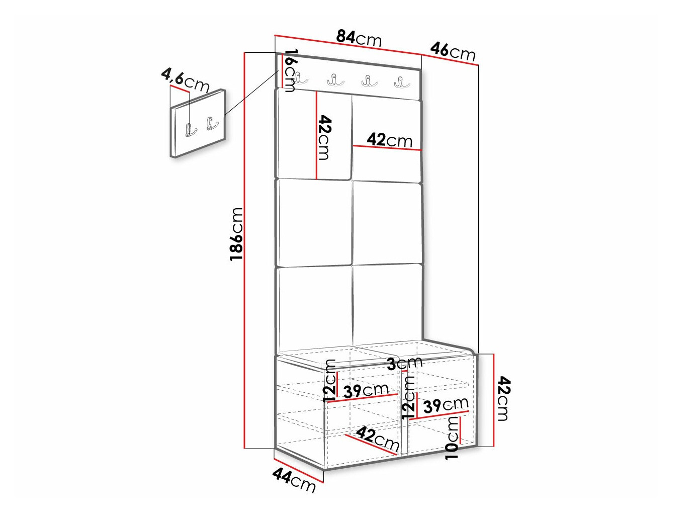 Set arredo da corridoio Hartford 383 (Manila 04)