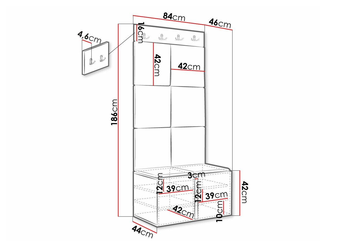 Set arredo da corridoio Hartford 383 (Manila 04)