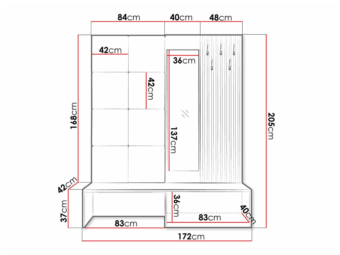Set arredo da corridoio Fabor (Rovere Artisan + Manila 04)