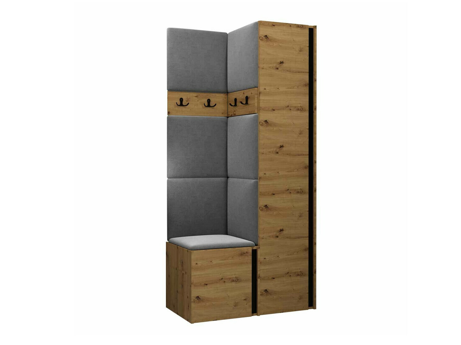 Set arredo da corridoio Pinis XXIV (Rovere Artisan + Nero)