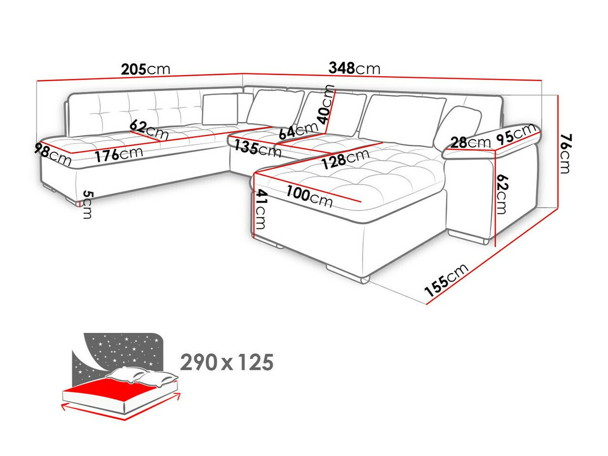 Divano angolare Comfivo Gemma III (Lux 06 + Lux 06 + Lux 05)