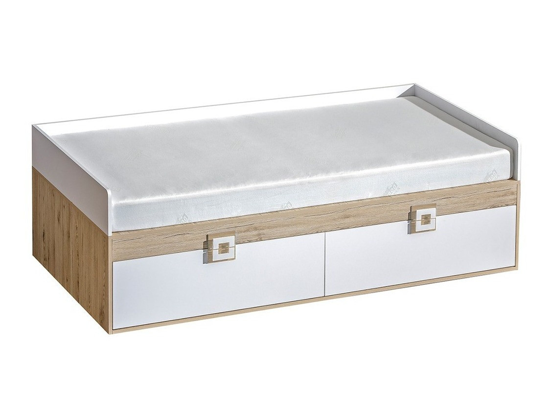 Letto Balvire 113 (Rovere chiaro + Bianco + rovere chiaro)