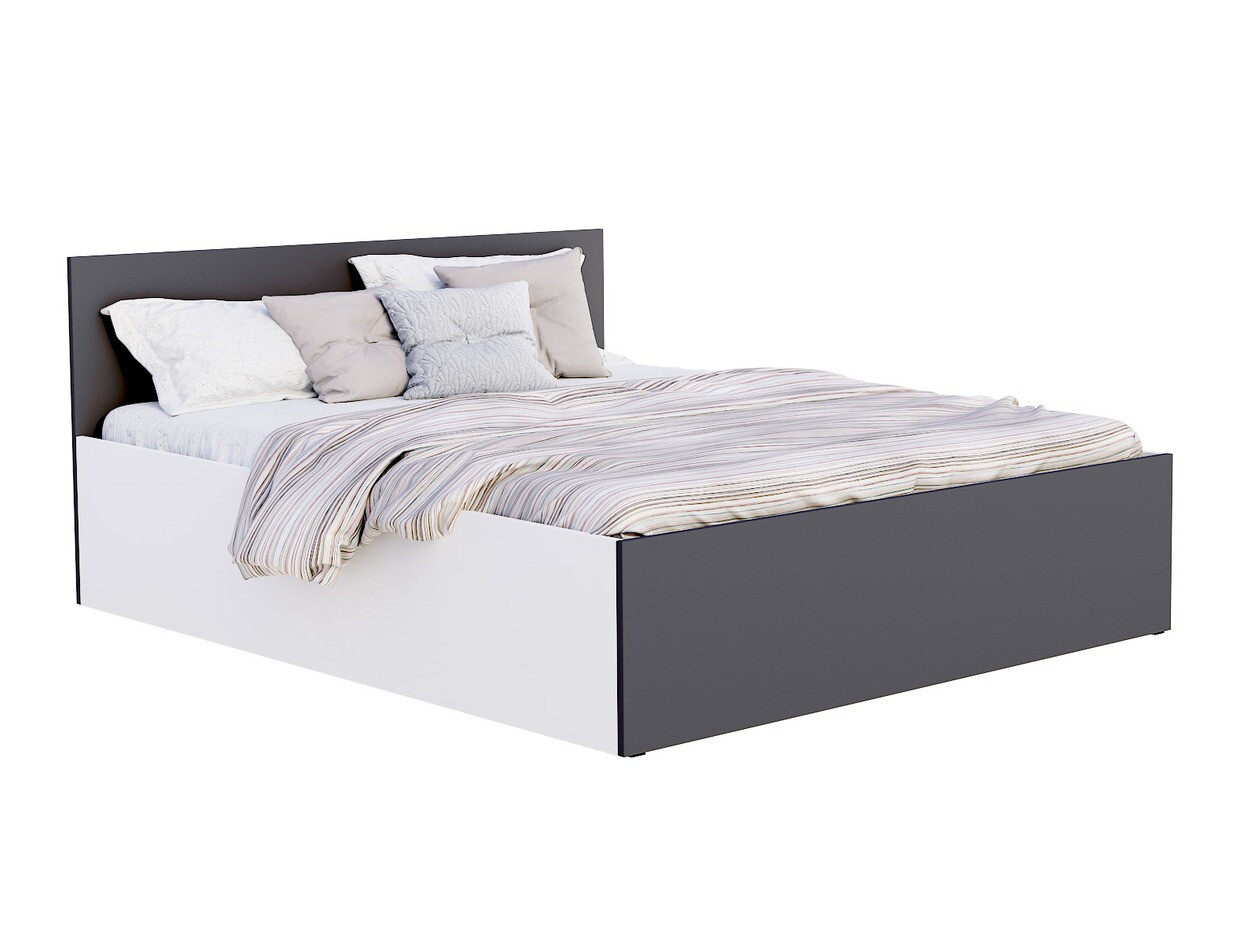 Letto Aurora 145 (Bianco + Grigio)