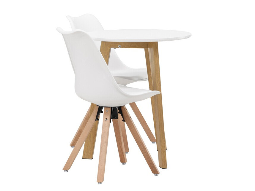 Set sala da pranzo Dallas 3781 (Bianco + Nocciola)