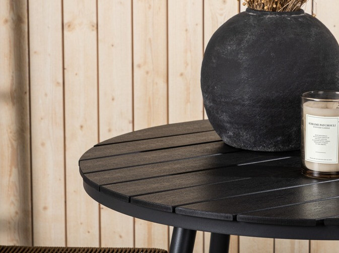 Tavolo e sedie set Dallas 3782 (Nocciola + Nero)