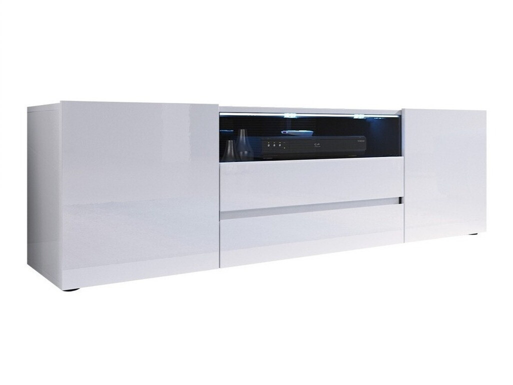 Mobile porta TV Ager (Bianco + Bianco lucido)