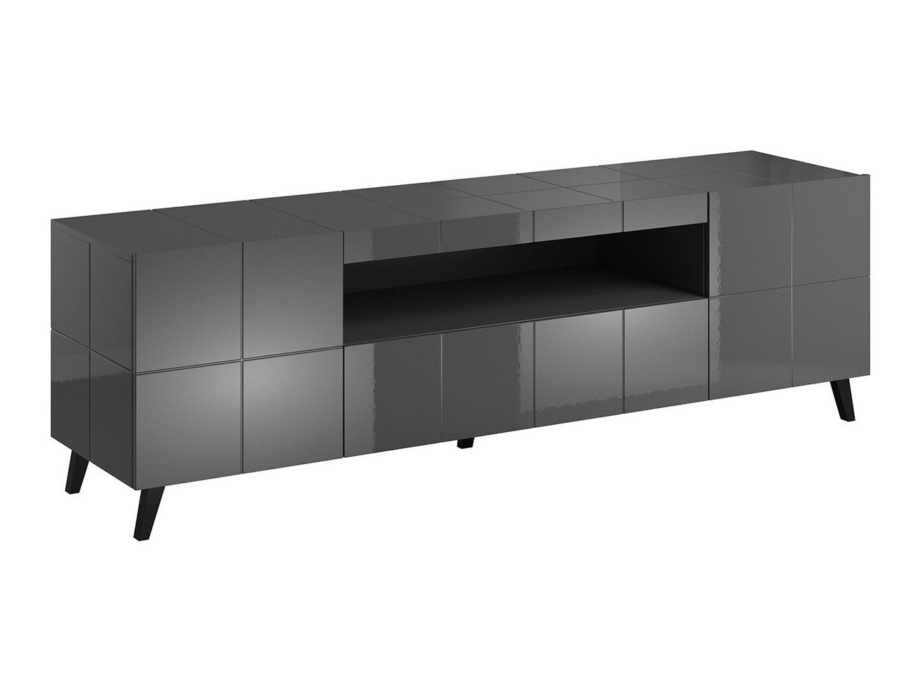 Mobile porta TV Charlotte 131 (Grigio lucido)