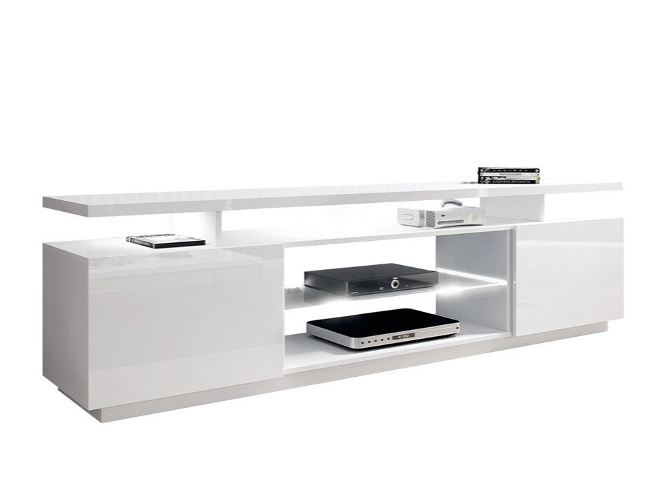 Mobile porta TV Figura (Bianco + Bianco lucido)