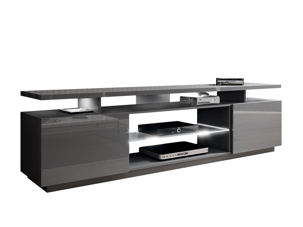 Mobile porta TV Figura (Grigio + Grigio lucido)
