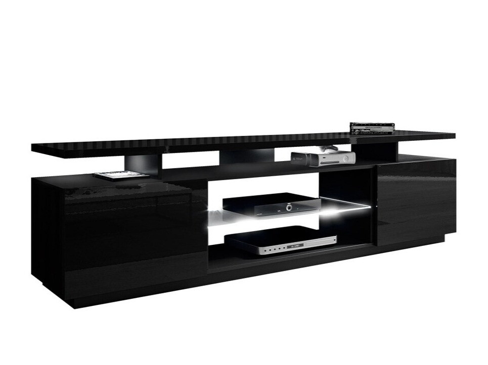Mobile porta TV Figura (Nero + Nero lucido)