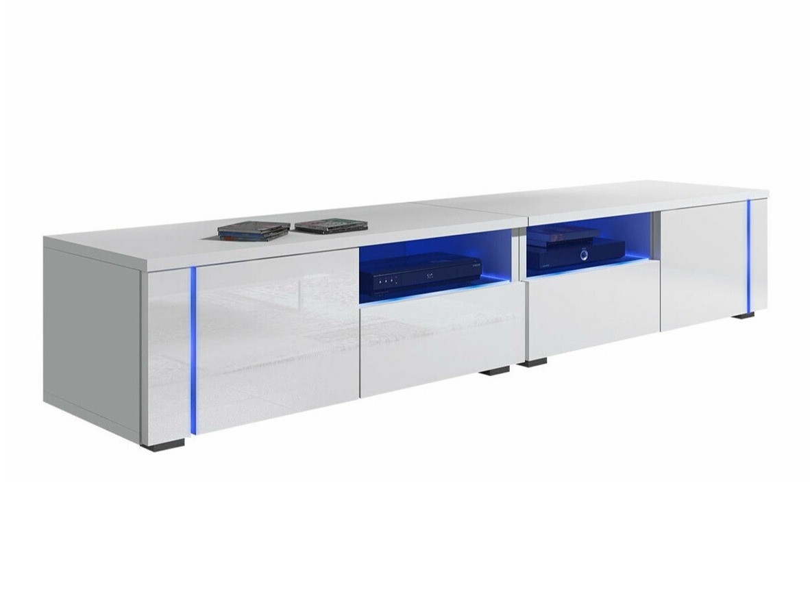 Mobile porta TV Nashville 127 (Bianco + Bianco lucido)