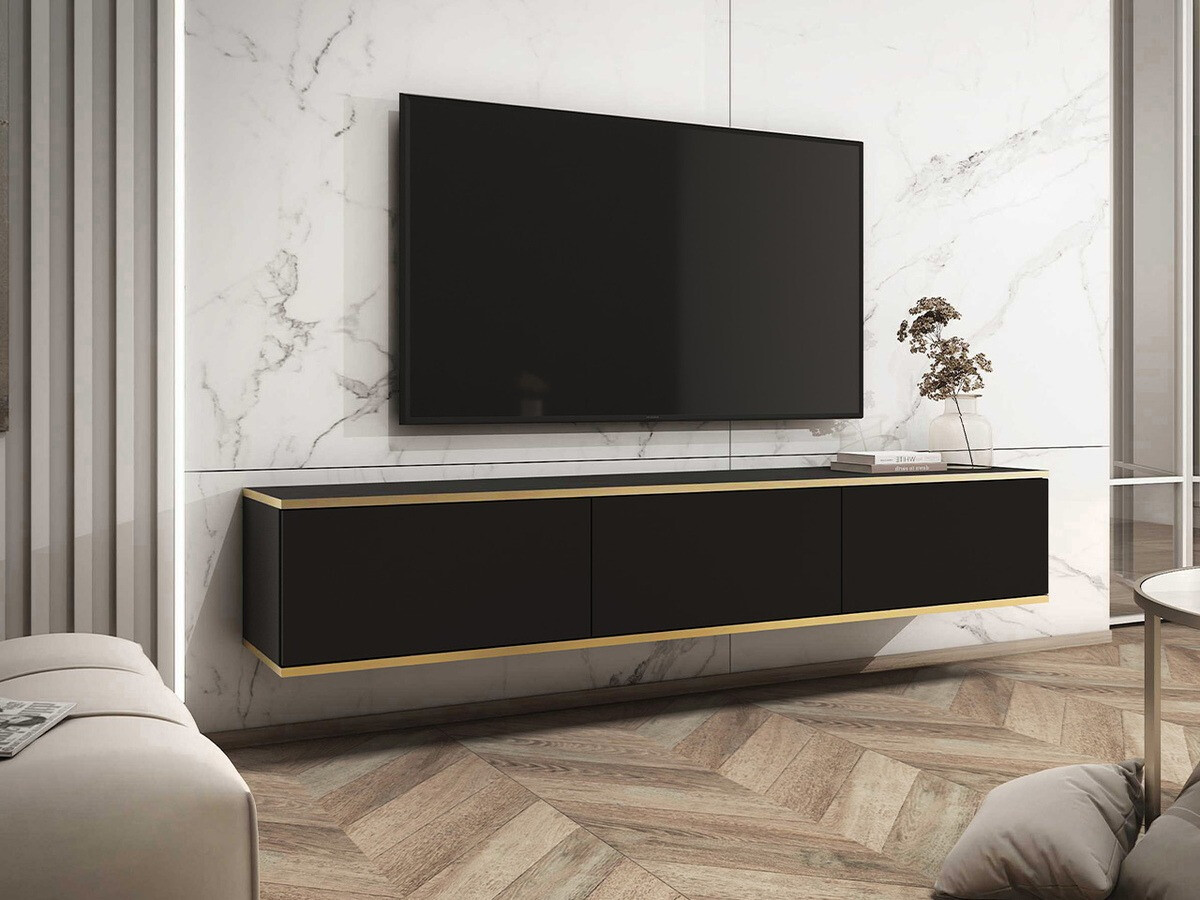 Mobile porta TV Princal (Nero + D'oro)