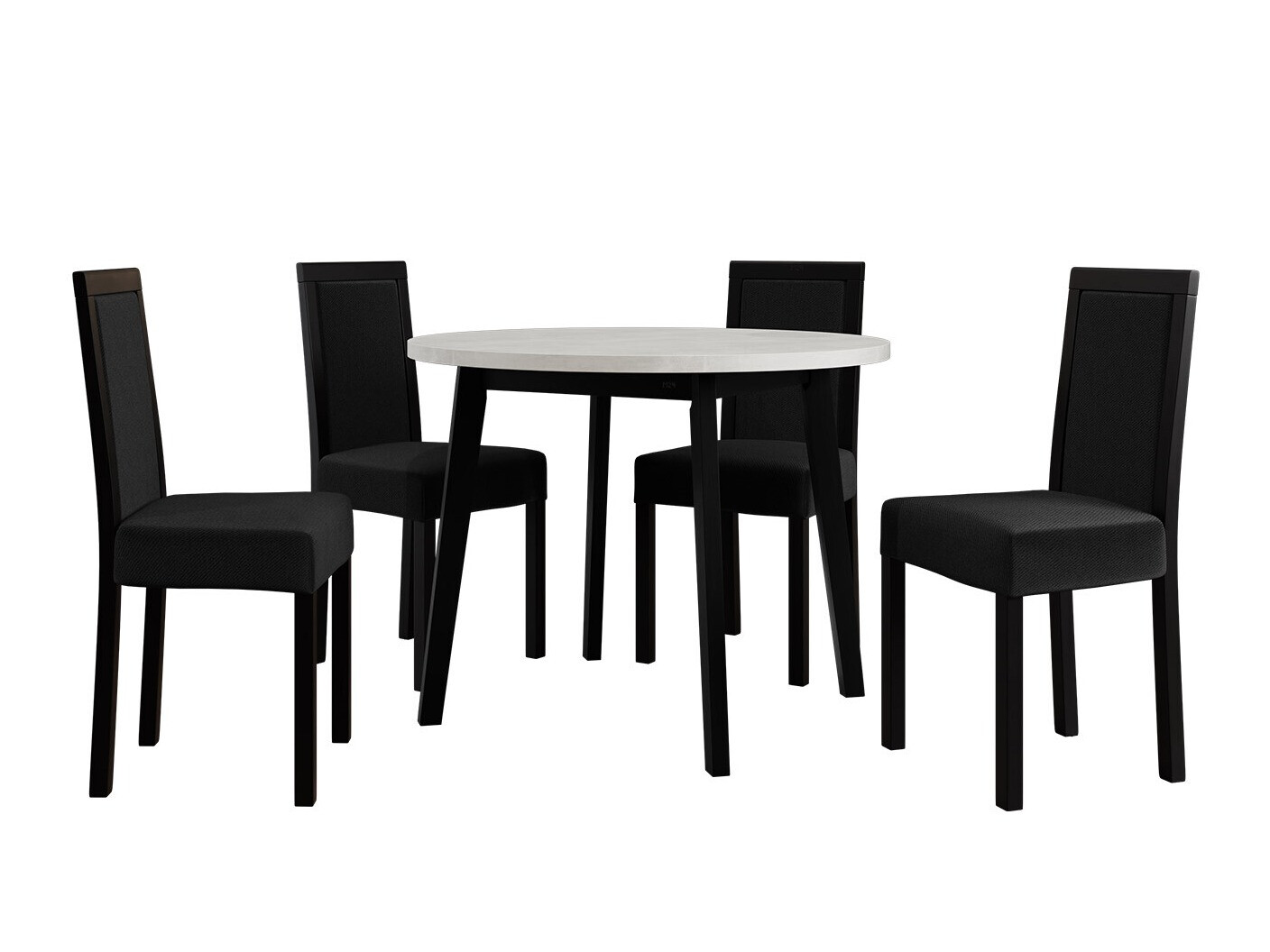 Set sala da pranzo Victorville 256 (Bianco + Nero)