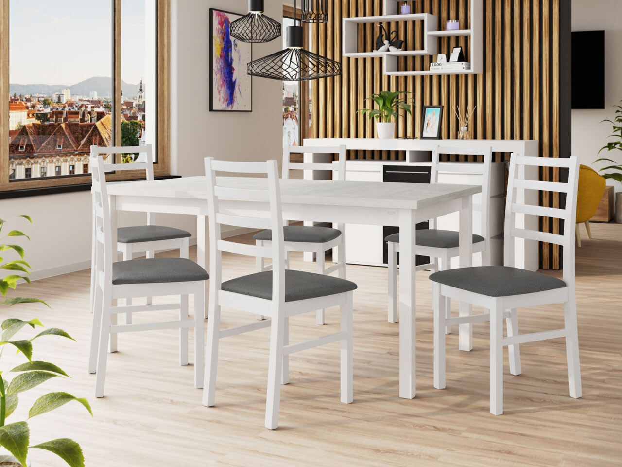 Set sala da pranzo Victorville 261 (Bianco)