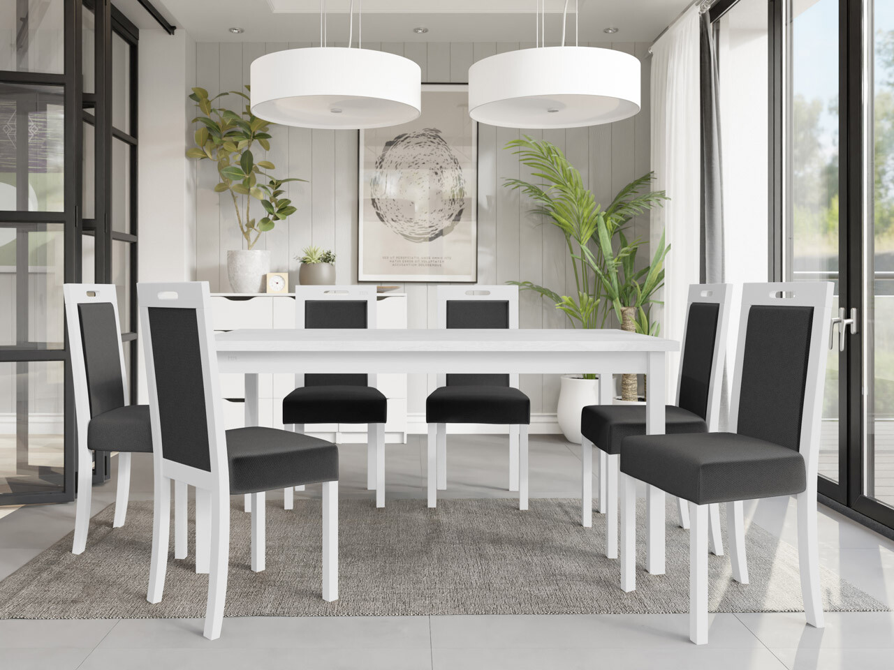 Set sala da pranzo Victorville 262 (Bianco)