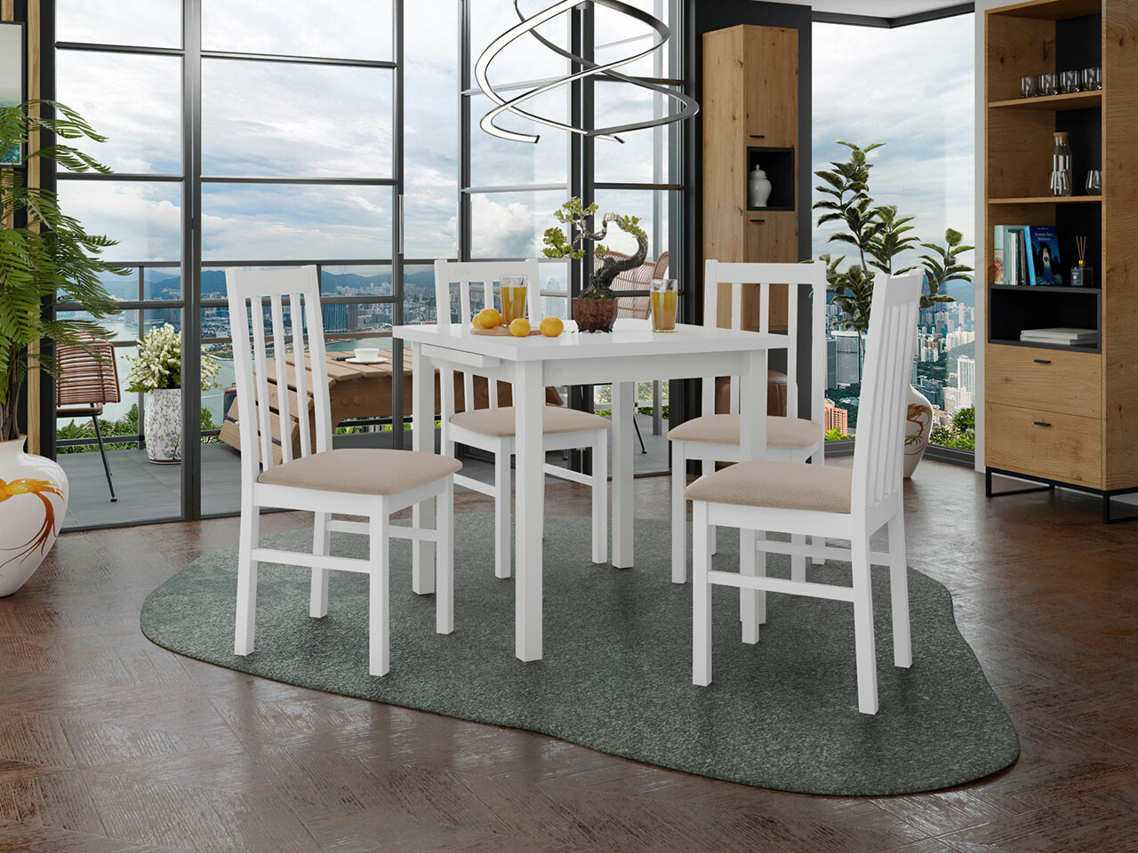 Set sala da pranzo Victorville 263 (Bianco)