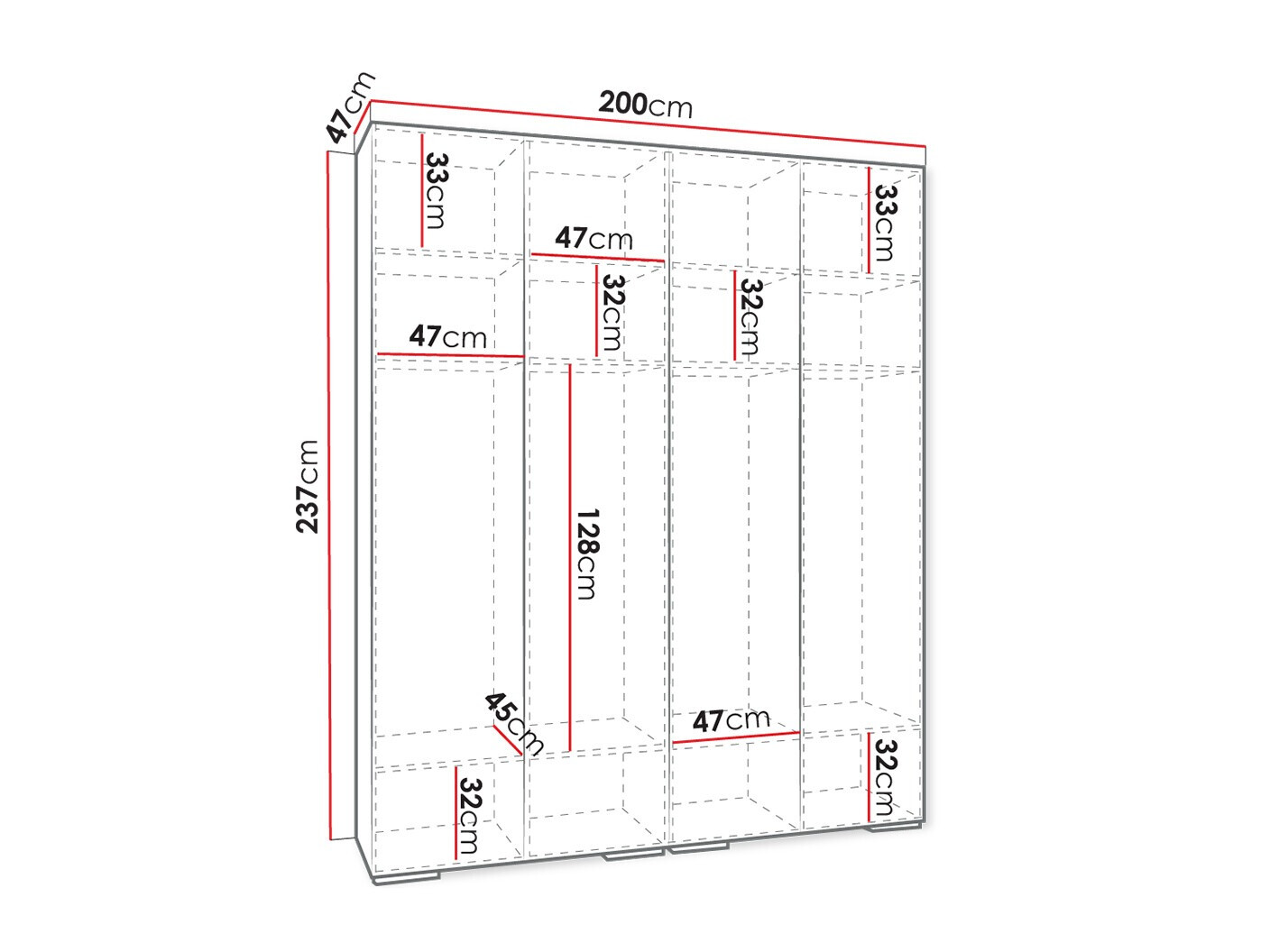 Guardaroba Hartford 415 (Bianco)