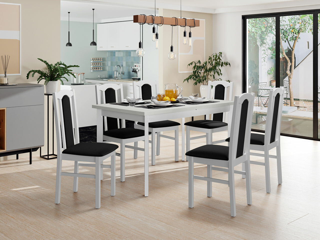 Set sala da pranzo Victorville 277 (Bianco)