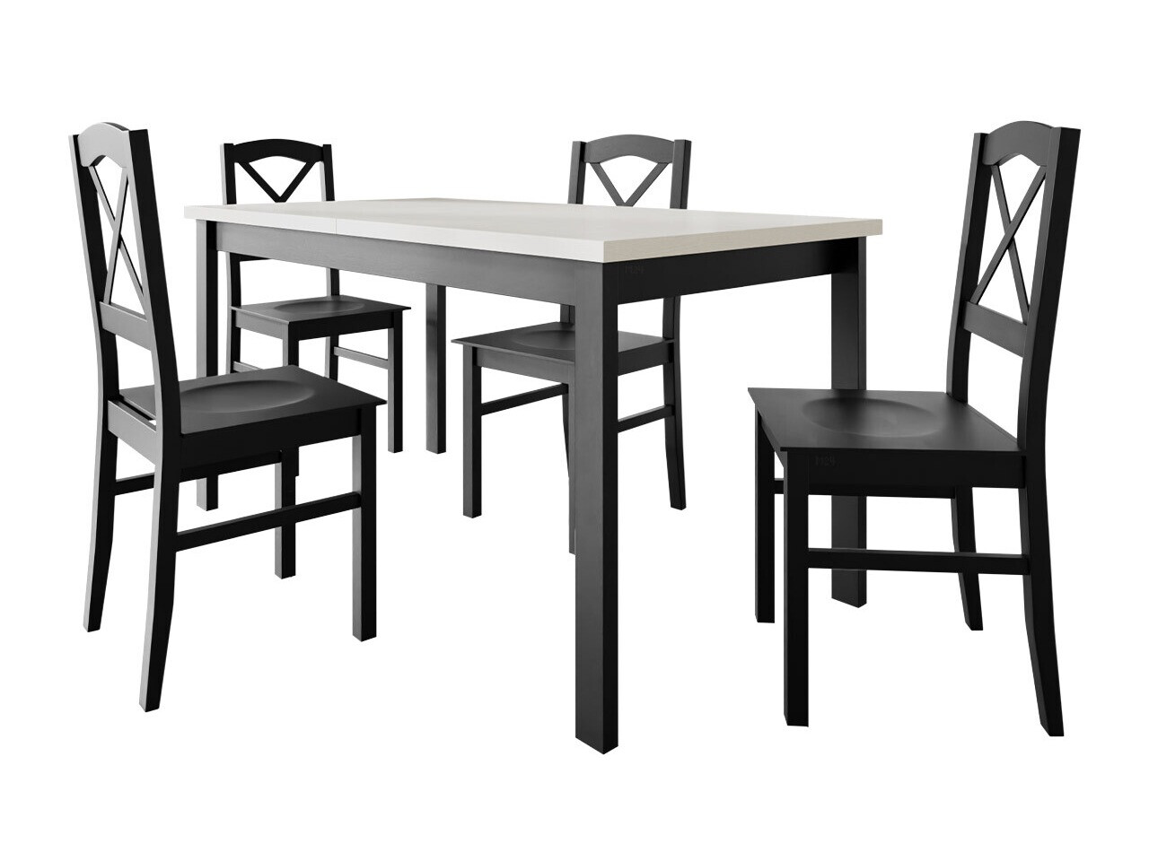 Set sala da pranzo Victorville 280 (Nero + Bianco)