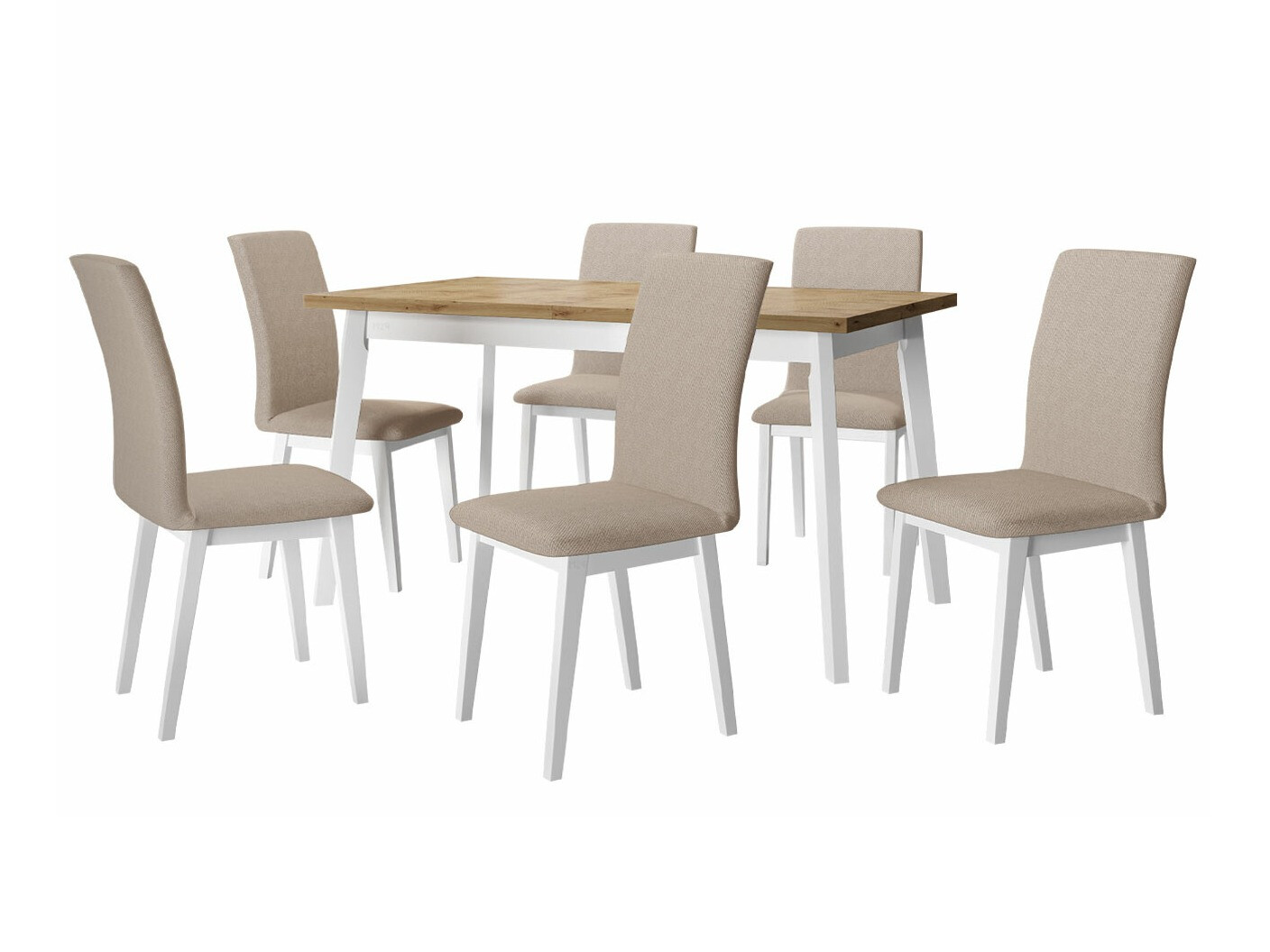 Set sala da pranzo Victorville 285 (Rovere Artisan + Bianco)