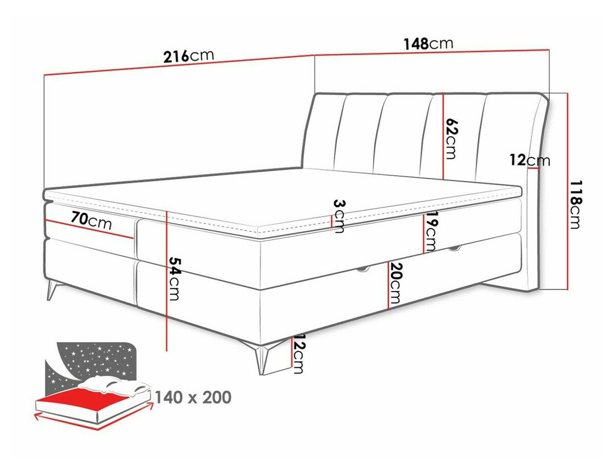 Letto continentale ComfiDream Onauna (Fresh 13)