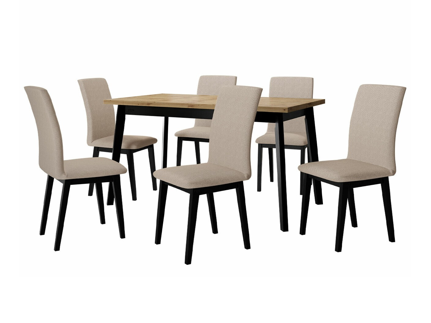 Set sala da pranzo Victorville 288 (Rovere Artisan + Nero)
