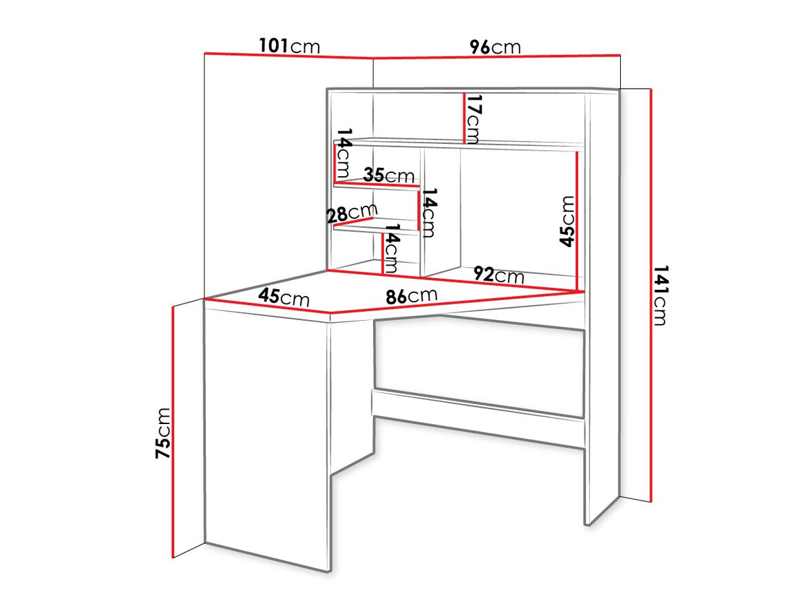 Scrivanie angolare Claral (Bianco)