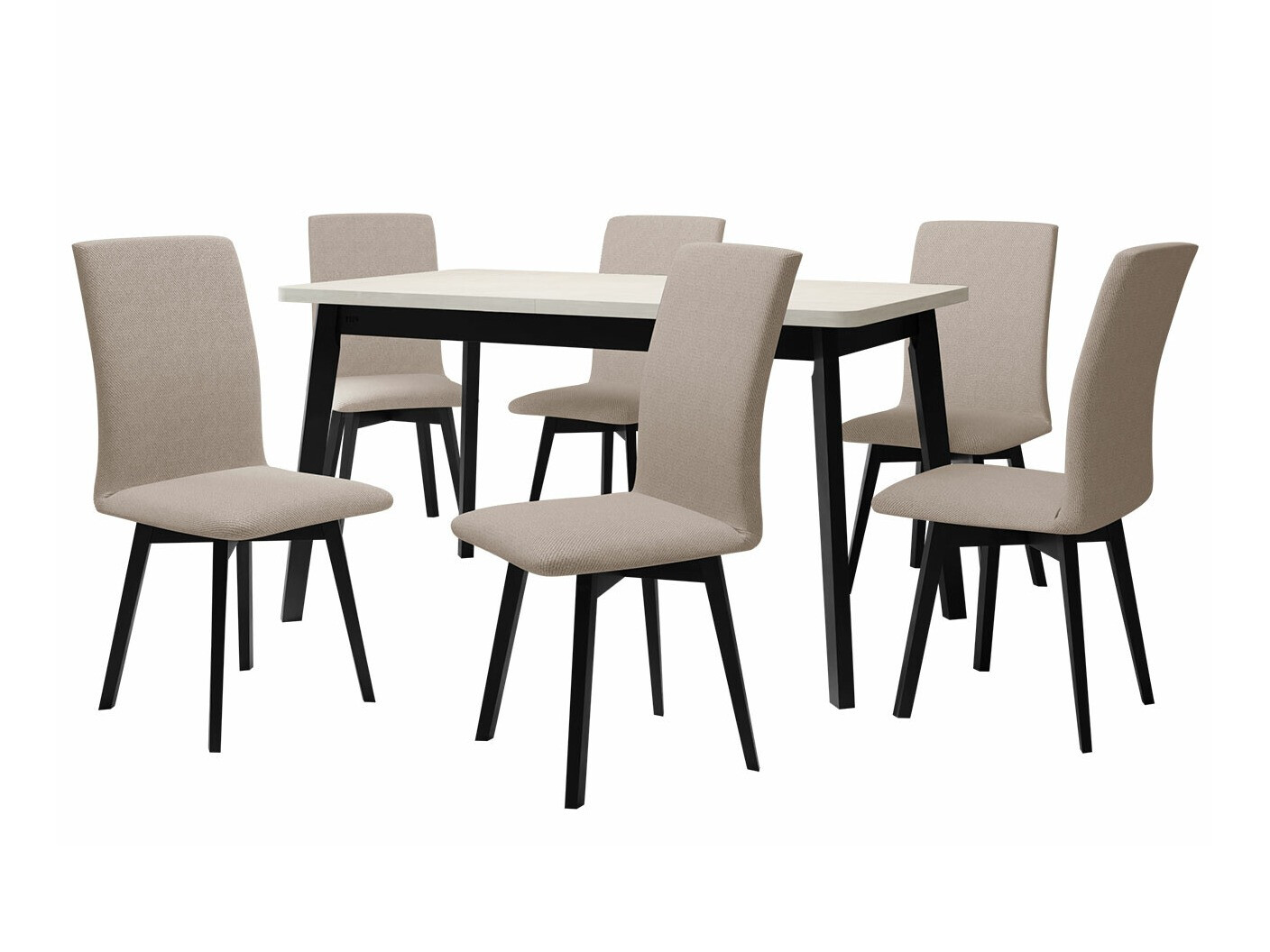 Set sala da pranzo Victorville 292 (Bianco + Nero)