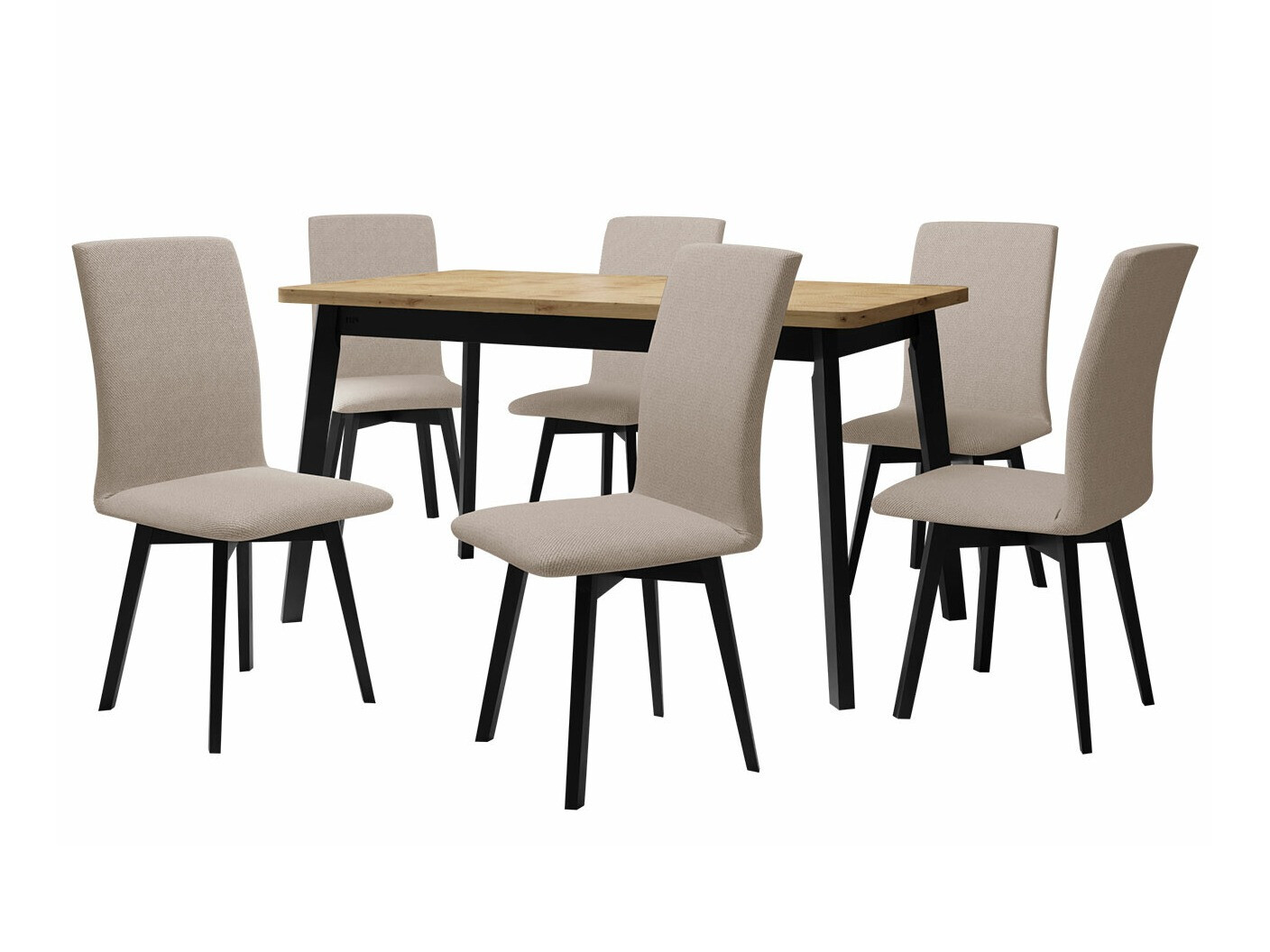 Set sala da pranzo Victorville 292 (Rovere Artisan + Nero)