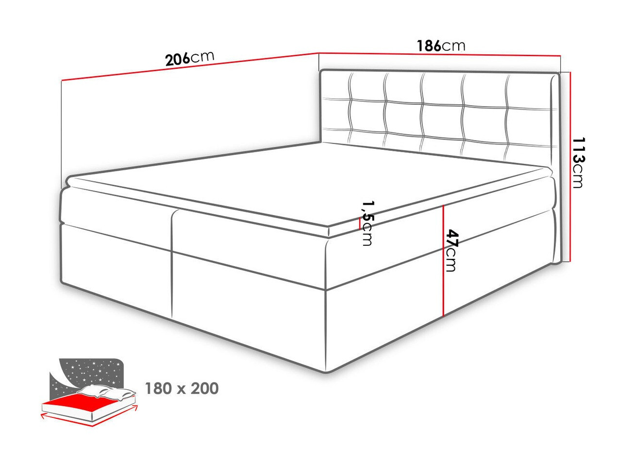 Letto continentale Comfivo Gaudens (Kronos 19)